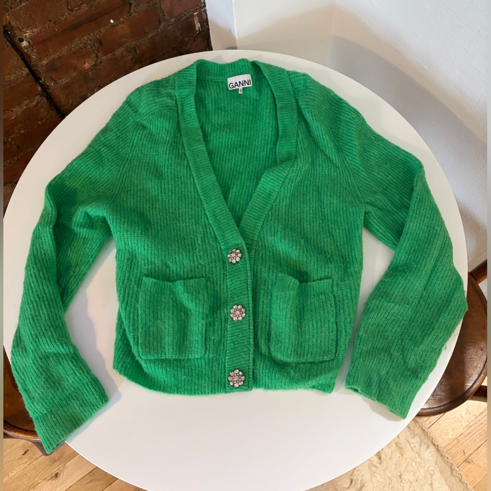 Ganni Green Women's Cardigan